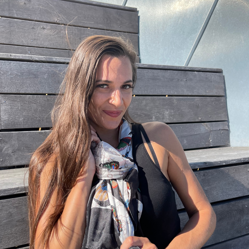 SILKETØRKLÆDE - MIDNIGHT BUTTERFLY